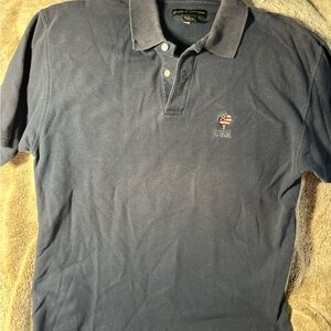 Croft & Barrow Blue Polo Shirt USA Logo Golfball Vintage